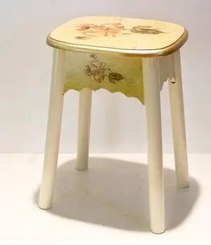 Современные деревянные стулья. Домашние маленькие табуреты. Простой Круглый Стул - Цвет: 10