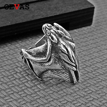 

OEVAS 100% 925 Sterling Silver Punk Style Bat Rings For Men Top Quality Hip Hop Party Retro Jewelry best Friends Gifts Wholesale