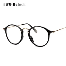 Двух часах Для женщин очки Рамка бренд Для мужчин, круглые очки, очки в стиле авиатор с прозрачными линзами, градусов Рассортированная по рецепту, оптические оправы для W3449