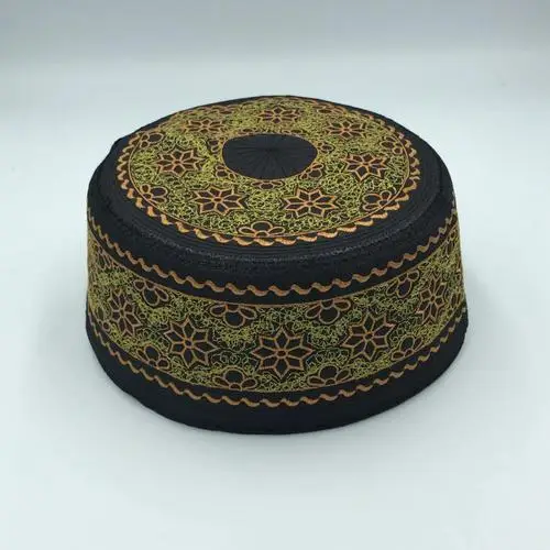 Новая мусульманская шляпа, мусульманские изделия, саудовская шляпа, мусульманская Высококачественная плоская шляпа с круглым вырезом и вышивкой - Цвет: color 8