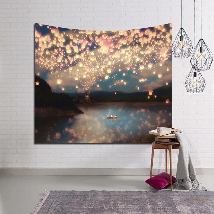 LYN GY Beautiful Candle Night Sky font b Wall b font Tapestry Home font b Decorations