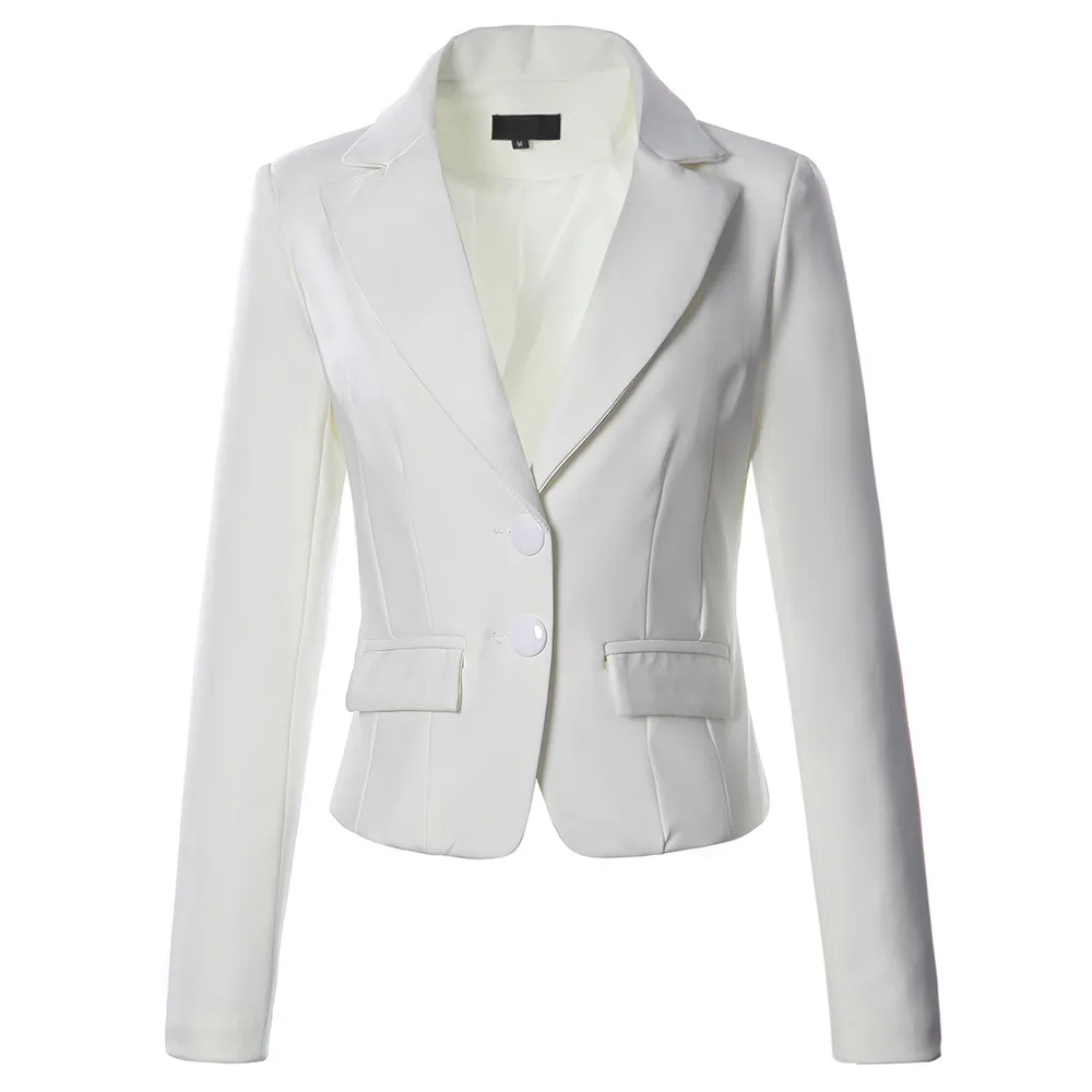 JAYCOSIN Женская куртка блейзеры женский сплошной цвет две кнопки карман Slim Fit маленький костюм пальто офисная куртка повседневные Топы блейзер