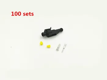 

100 sets male female terminal Kit 1 Pin Waterproof Electrical Wire Cable automotive Connector Plug for car auto truck suv ATV