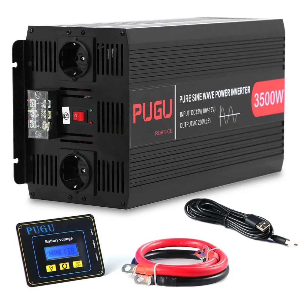 

Automobile Power Inverter 3500W 7000W Car Power Converter Pure Sine Wave Voltage Transformer Vehicle Power Supply EU Socket