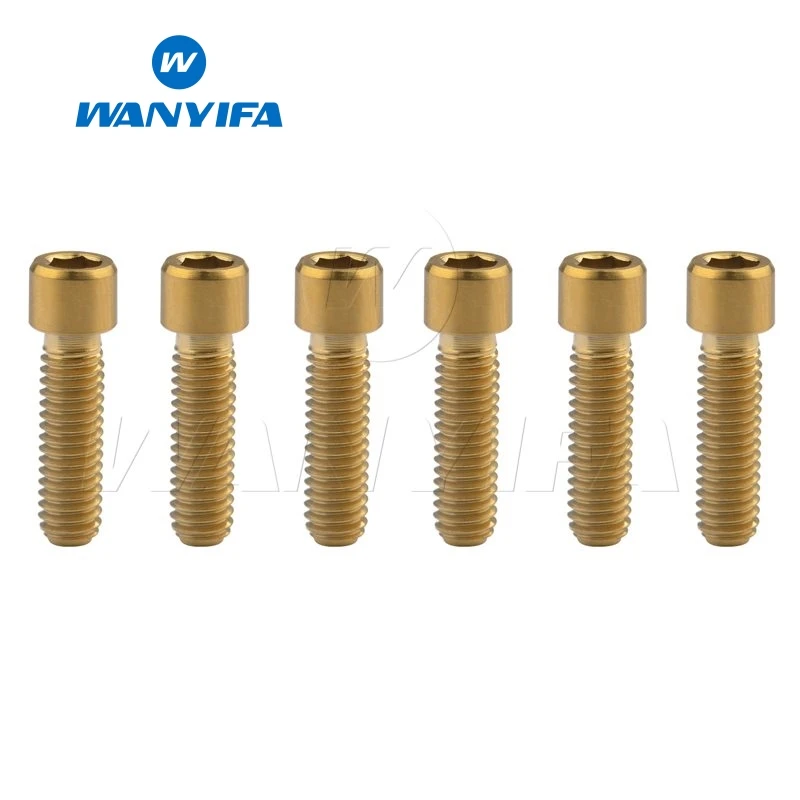 

Wanyifa 6Pcs Small Stigma Titanium Bolt Screw M4x10 13.5 15 20 25mm for Bicycle Brake Bike Part