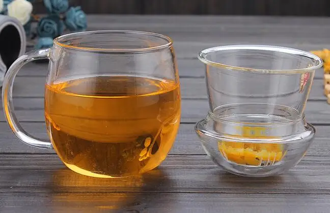 Фильтр-экран Стеклянная чашка для чая утолщенная чашка для чая прозрачная креативная