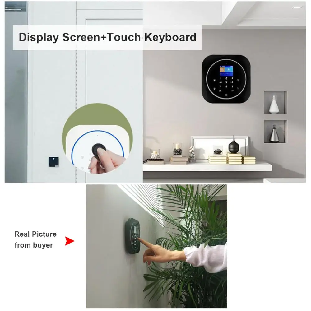 PS11 Wireless Home GSM Security Alarm System DIY Kit APP Control With Auto Dial Touch Keyboard Panel Burglar Alarm System