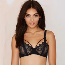 New Lace Bra Bralette Fashion Cage Brassiere Crop Top Sexy Intimate Underwear Black soutien gorge sujetador
