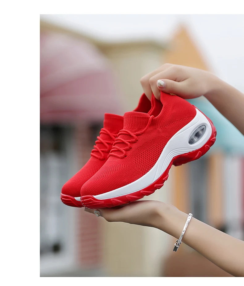 Platform Sneakers Women Flats 2021 Breathable Casual Shoes Flats 6 Colors Wedges Sneakers for Women Mesh Sock Zapatos De Mujer