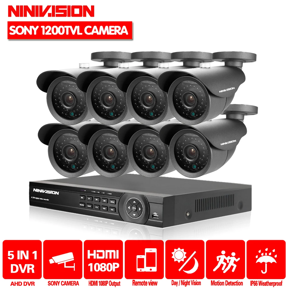 Камера видеонаблюдения NINIVISION 8 каналов 1080P 1080N AHD DVR SONY 1200TVL|video surveillance|surveilance security