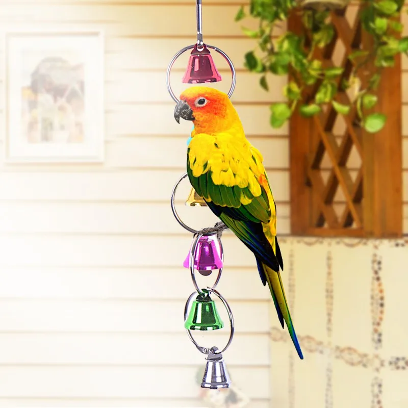 Яркие игрушки для птиц Подвесной Колокольчик для домашнего питомца игрушки для попугая