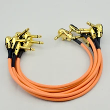 Instrumentos musicales de guitarra de Bajo Perfil en Ángulo Recto Guitarra Patch Cable con placa de oro de 6.35mm envío gratis