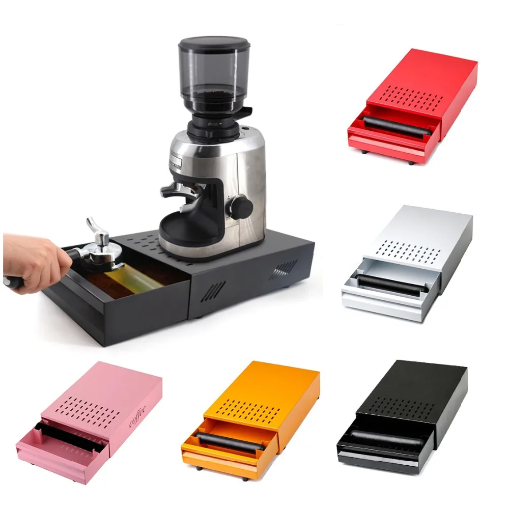 

5 Colors Coffee Knock Box Stainless Steel Espresso With Drawer Coffee Slag not Splash Manual Coffee Grinder Coffee Accessories