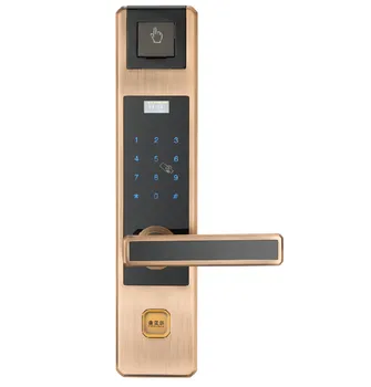 

Key free home door lock operate by fingerprint password IC card