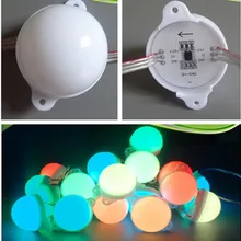 200 шт./лот светодиодные точечные лампочки DC 24 в 40 мм IC RBG светодиодный модуль пикселей лампочки 5050 Светодиодные модули SMD для строительства наружных украшений