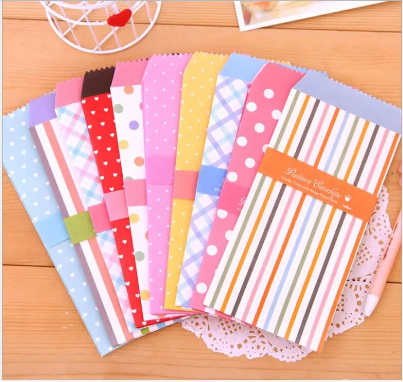 5 unids/pack creativos de Corea hermoso multicolor bricolaje sobres/sobres elegantes/Kawaii regalo estacionaria