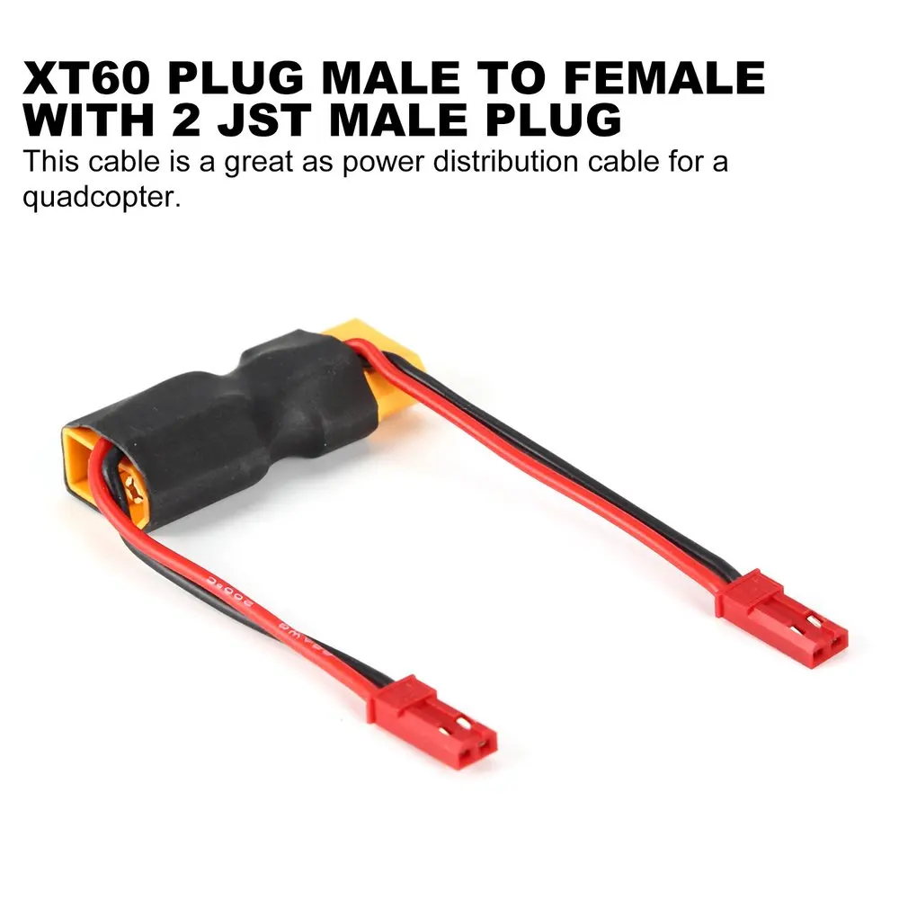 

XT60 Plug Male To Female Connector With 2 JST Male Plug Wire Adapter Converter Multi Charging Plug Cable for RC Quadcopter
