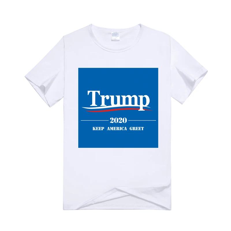 Donald Trump 2020 Keep America Greet Printed Men White Color Funny T-Shirt Trend Short Sleeve Round Neck Tops Shirt | Мужская одежда