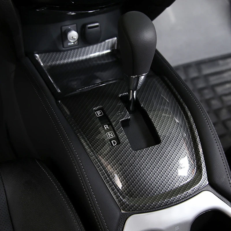 

For X-trail Xtrail T32 Rogue 2014-2018 ABS Carbon Fibre Gear Shift Knob Sticker Panel Frame Cover Trim Accessories Car styling