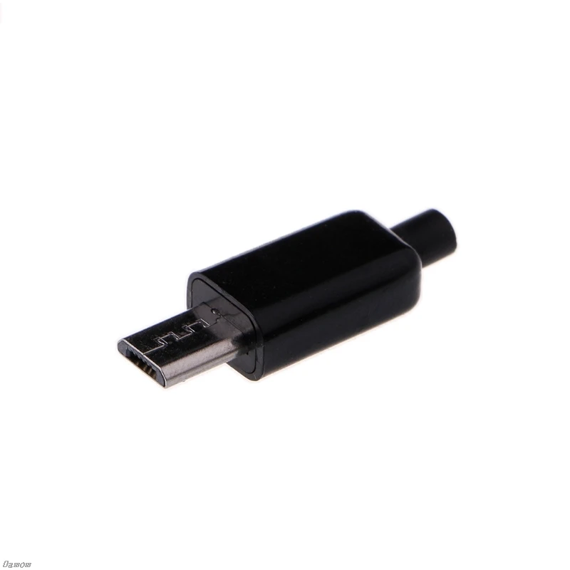 

10 Sets Micro USB Welding Type Male 5 Pin Plug Connector w/Plastic Cover 4 in 1 DIY Damom