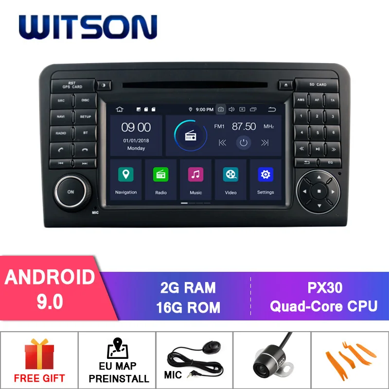 WITSON Android 9,0 ips HD экран автомобильный DVD для BENZ GL320 GL420 GL450 GL500 4 Гб ram+ 32 Гб FLASH 8 Octa Core+ DVR/wifi+ DSP+ DVR+ DAB