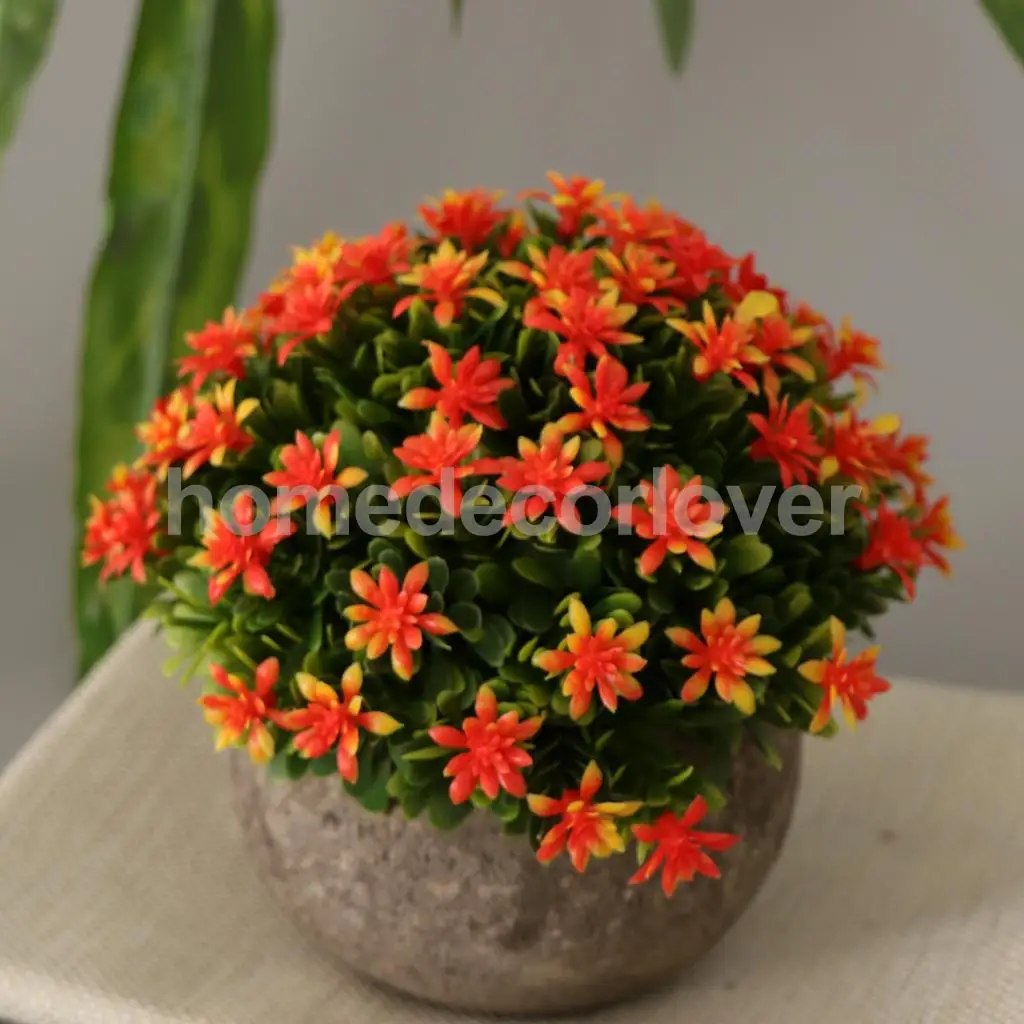 Hot Sales Artificial Shrubs Faux Plastic Fake Gypsophila Potted Flowers Indoor Outside Home Garden Office Wedding Home Decor