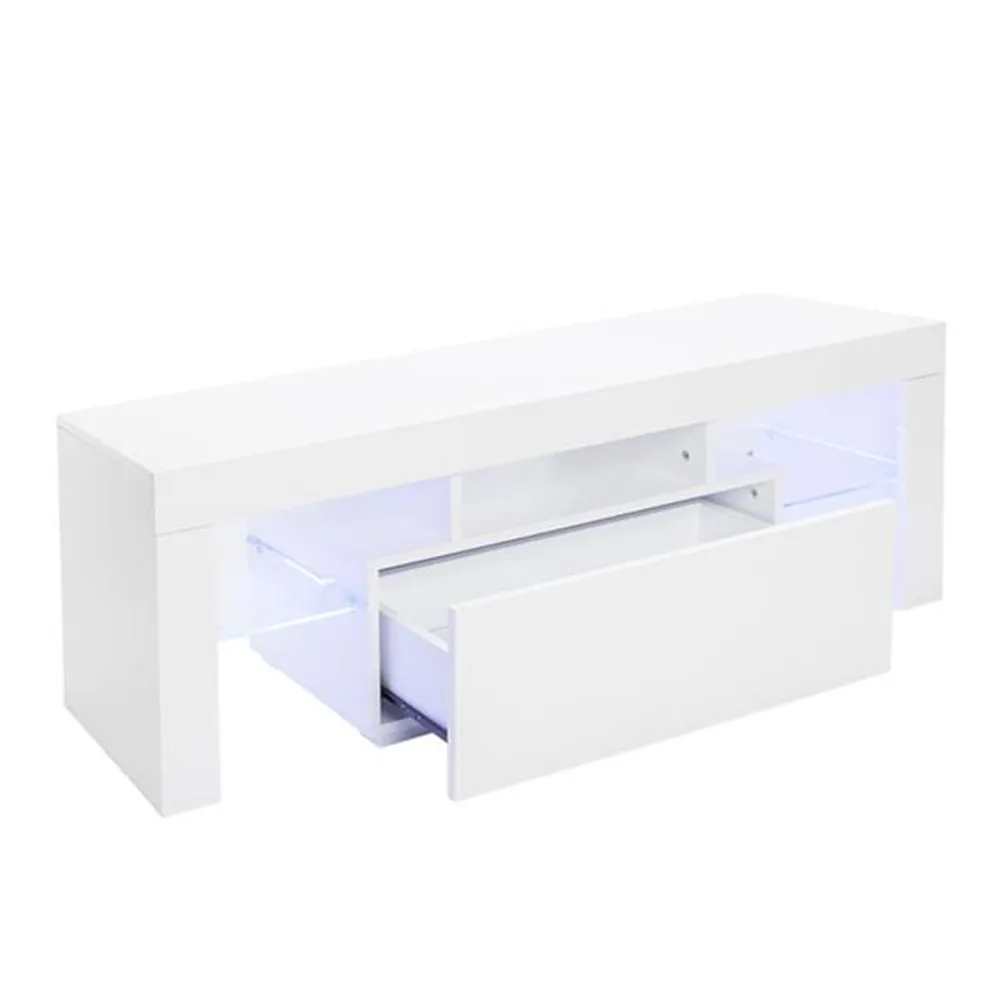 Elegant Household Decoration LED TV Cabinet with Single Drawer Home TV Cabinet Living Room Entertainment Center black white Elegant Household Decoration LED TV Cabinet with Single Drawer Home TV Cabinet Living Room Entertainment Center black white
