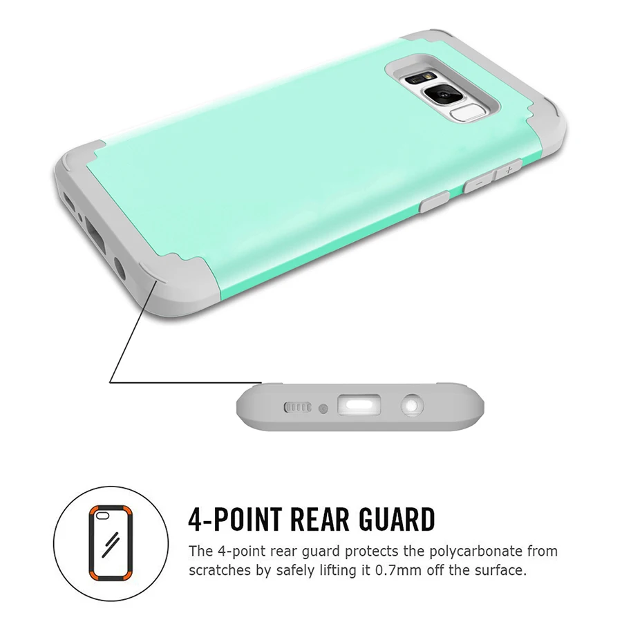 Противоударный чехол для телефона samsung Galaxy S8 S9 S10Plus Note8 прочный ПК+ ТПУ 3 слоя Гибридный противоударный полный корпус защитный чехол