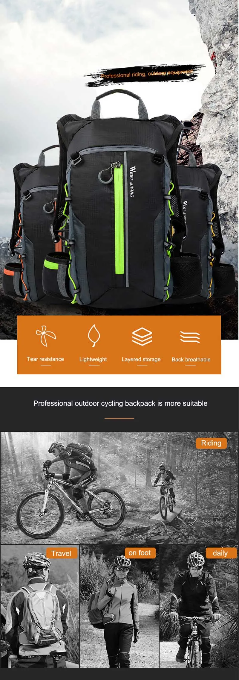 Велосипедная сумка водонепроницаемый велосипедный рюкзак большой емкости 10л Ультралегкая велосипедная сумка для воды нейлоновый износостойкий гидратационный рюкзак