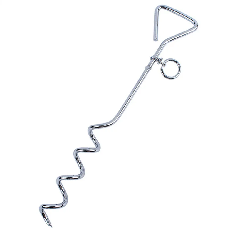 Pet Dog Tie Out Stainless Stake 16" Spiral Anchor Tie Out with No