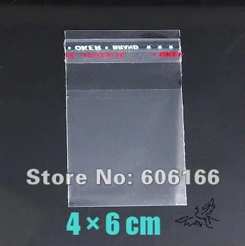 

Wholesale 1000pcs/lot 4x6cm Clear Self Adhesive Seal Poly OPP Bag Plastic Packaging Bags fit for Jewelry Rings