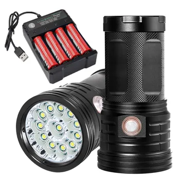 

Ultra Bright 22800LM Linterna Led 18*T6 LED Flashlight Torch 18650 3 Modes USB Charging Linterna Searchlight Power Bank Light