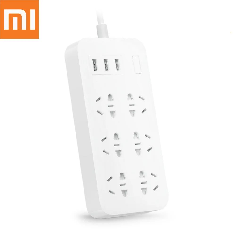 

Original Xiaomi Mijia Power Strip Smart Overload Protect 2A 1.8m Fast Charging 6 Outlet 3 USB Extension Socket US UK EU AU plug