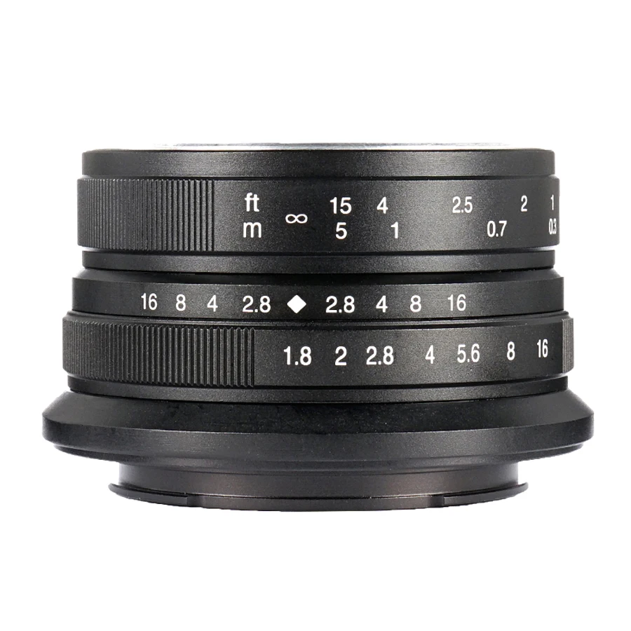 7artisans 25mm F1.8 Manual Focus Prime Lens for Sony E Mount A6500 A7RIII  A7III/Fuji X-T3 /M4/3 GH5 GH4/Canon EOS M6 M50 Camera