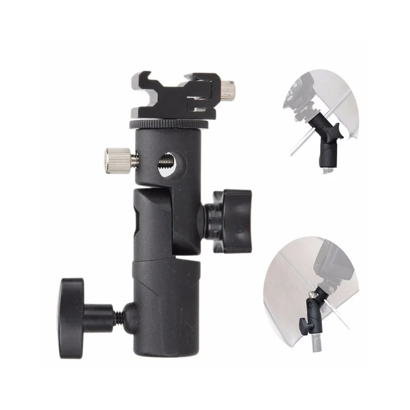 

High Quality Metal Camera E Type Flash Shoe Umbrella Holder Mount Light Stand Bracket Swivel for Canon For Nikon camera Flash