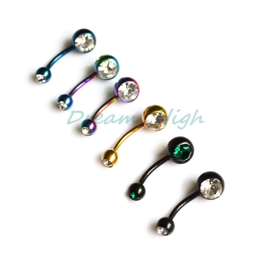 316L Stainless Steel Belly Bar Black Belly Button Rings Navel Body