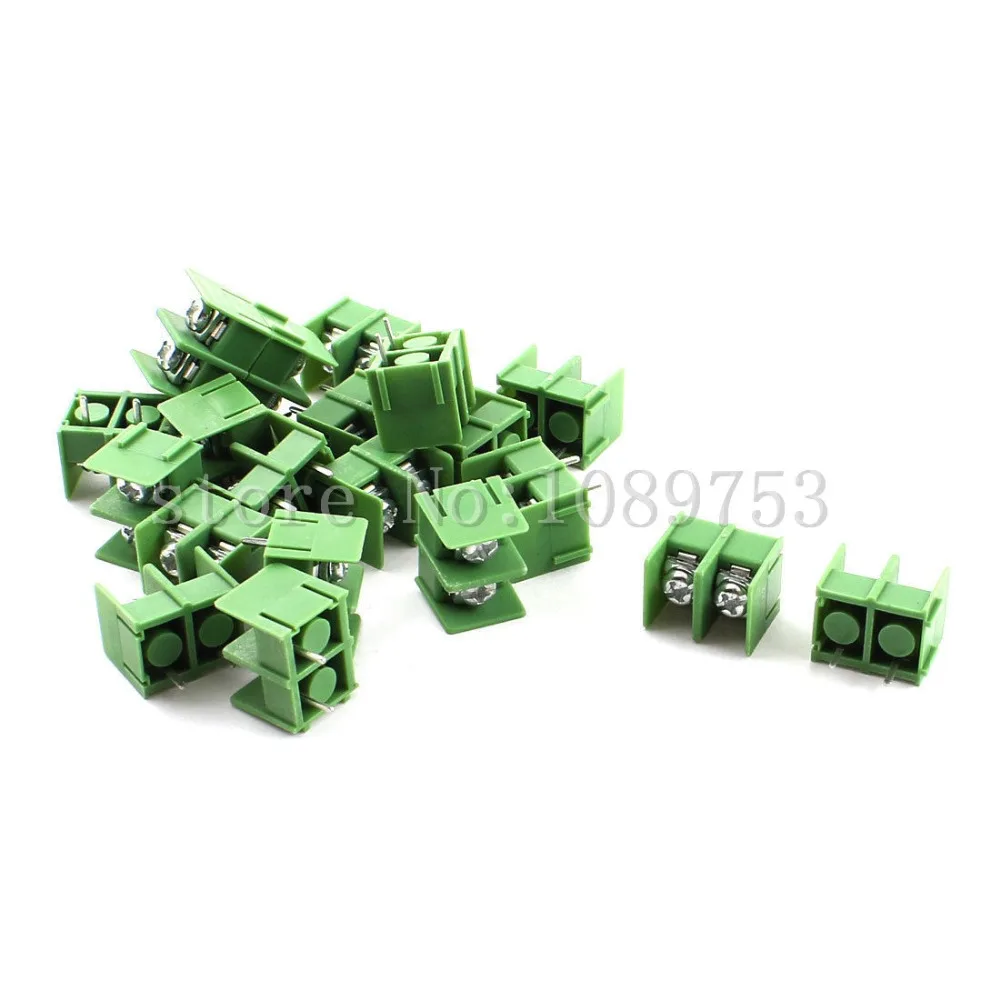 

100 Pcs Barrier 8.5mm Pitch 2 Position 300V 20A Green Terminal Block