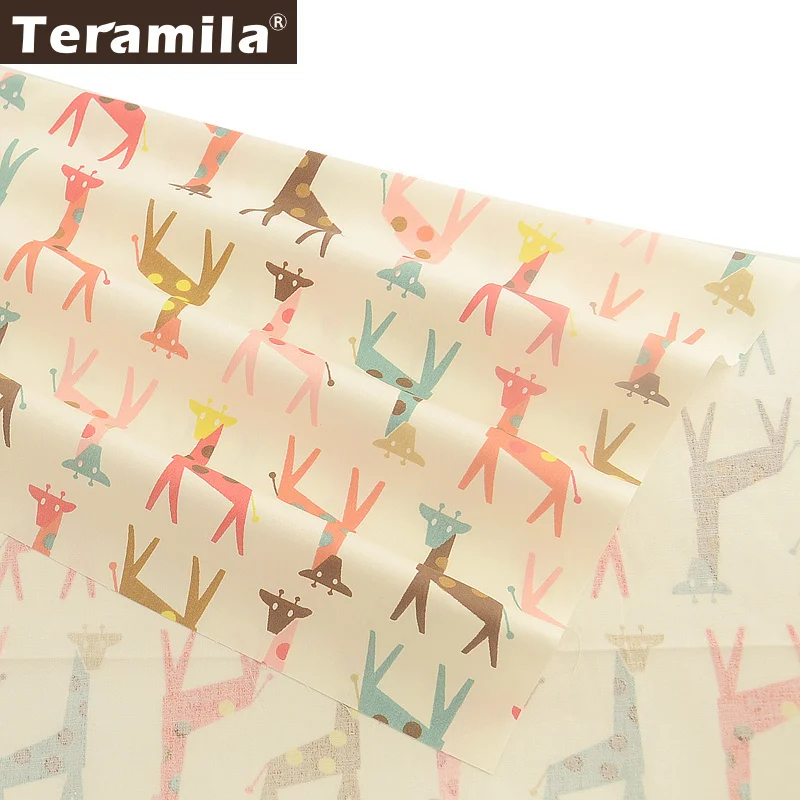 Teramila Fat Quarters, хлопок, ткань, жираф, дизайн, ткань, сделай сам, пэчворк, подушка, для детей, для шитья, для дома, простыня