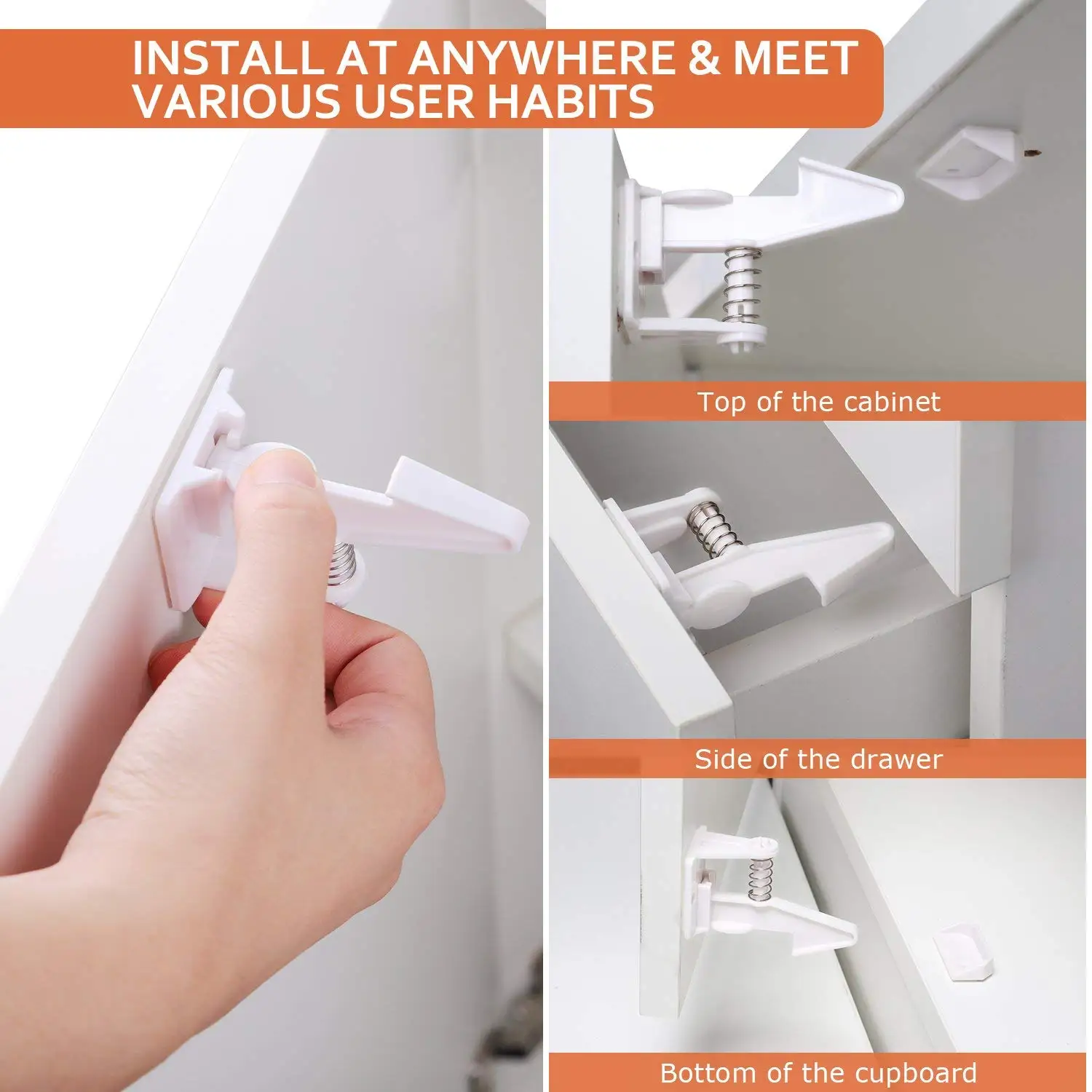 TUSUNNY 10/20Pcs Children Protection Baby Security Lock for Kids Drawer Cabinet Door Safety Child Toddler Invisible Closet Lock