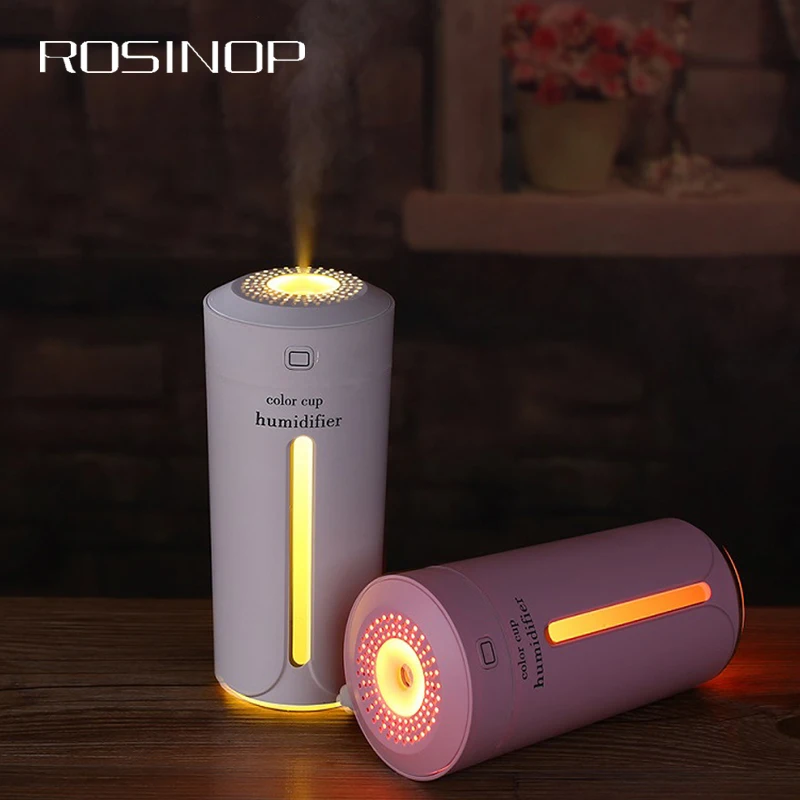 

Rosinop Gadgets Cool USB LED Light USB Colors Night Light 230ml Aroma Essential Oil Diffuser Home Car Ultrasonic Air Humidifier