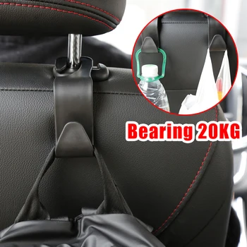 

4pcs Durable Car Seat Back Hooks Vehicle Hidden Headrest Hanger for Handbag Shopping Bag Storage Hanger Black Hook Organizer