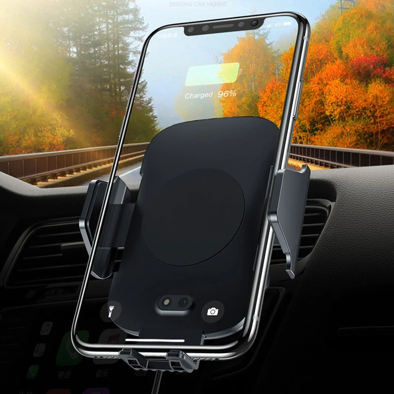 

Qi Car Wireless Charger For iPhone Xs Max Xr X Samsung S10 S9 Intelligent Infrared Sensor Fast Wirless Charging Car Phone Holder