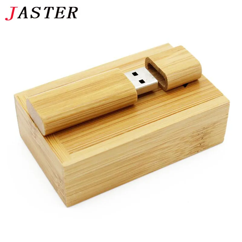 JASTER деревянный бамбуковый+ деревянный ящик USB флеш-накопитель ручка драйвер Флешка 4 ГБ 8 ГБ 16 ГБ 32 ГБ 64 Гб карта памяти USB креативный персональный логотип - Цвет: Carbonized with box