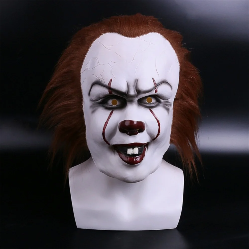 2017 фильм Stephen King's It 2 Джокер маска пеннивайза полное лицо ужас клоун латекс