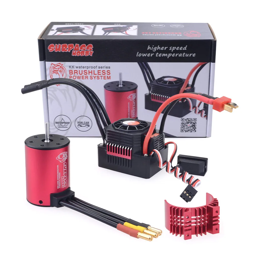 

2pcs Remote control car parts Waterproof 3650 3100KV Brushless Motor + 45A ESC 2-3S Set for 1/10 RC Car Truck Accessories Z312