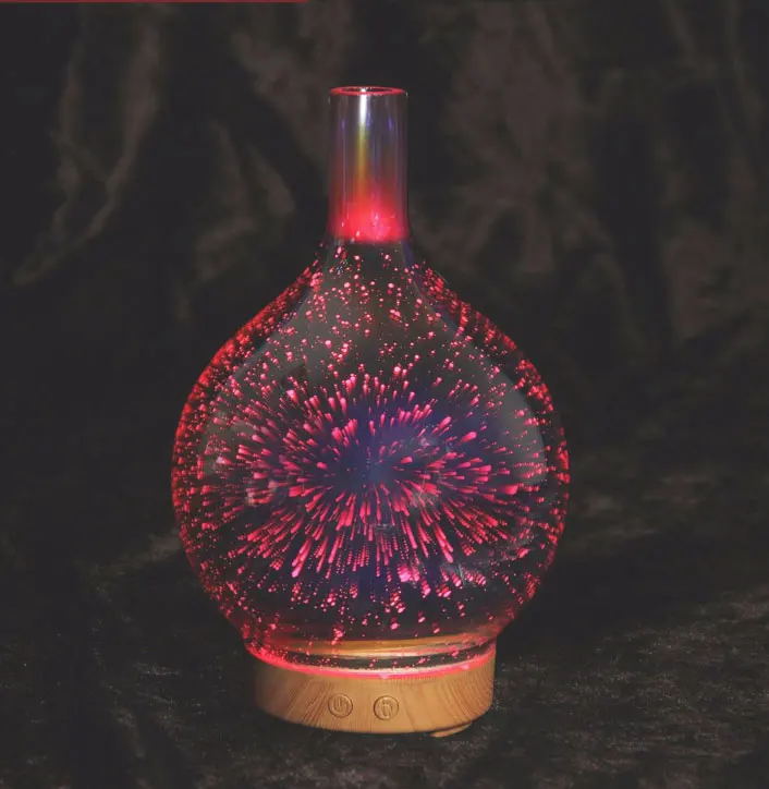 Difusor de Óleo Decoração da Lâmpada Colorido Mágica Vidro Led Night Light Essencial Aromaterapia ar Purifierhome Luz 3d 5 light difusor de óleo essencial aromaterapia ar
