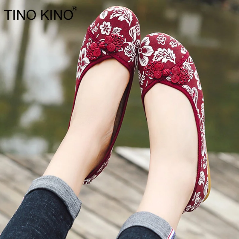 

Women Ethnic Canvas Vintage Spring Flats Female Embroidery Buckle Loafers 2019 Slip On Casual Shoes Ladies Fashion Footwear