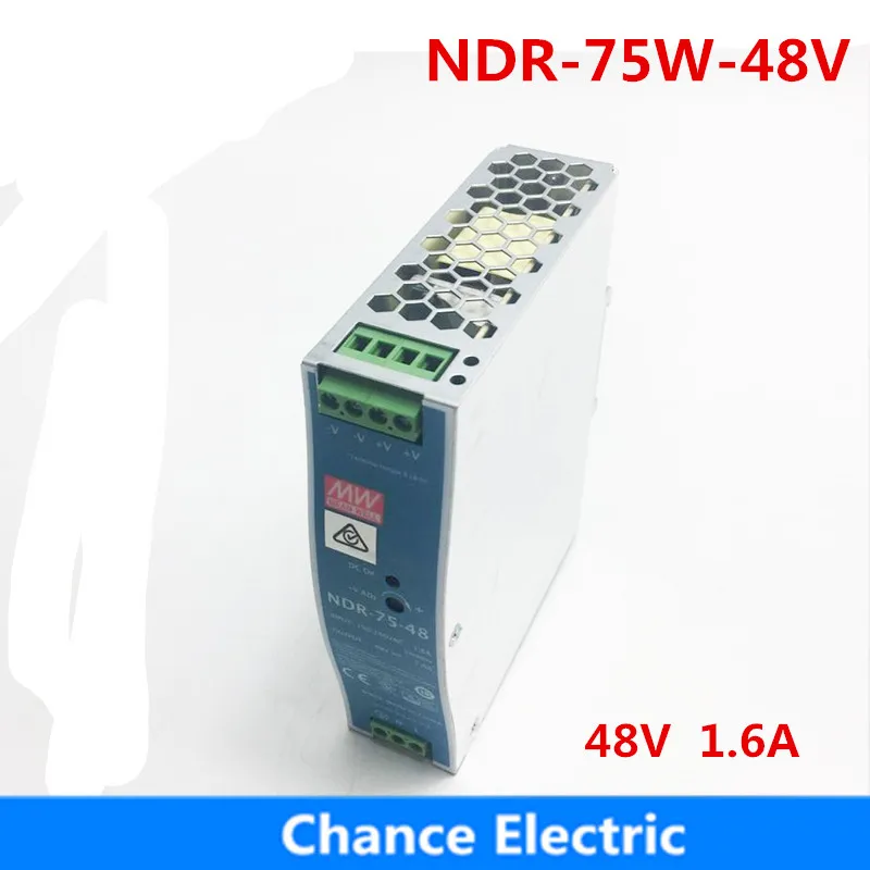 

75W 48V MEAN WELL Power Supply NDR-75-48 meanwell 1.6A 75.W Single Output Industrial DIN Rail Switching Power Supply