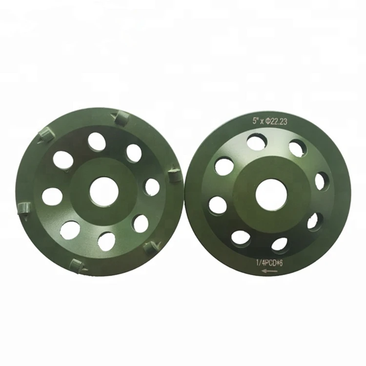 PCD03 PCD шлифовальные чашки колеса 5 дюймов PCD диск по бетону с шестью четвертью PCD для эпоксидной смолы с нанесенным клеевым слоем удаления 9 шт