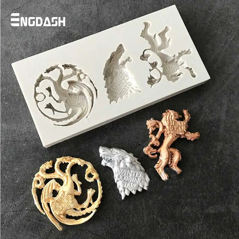 

ENGDASH 1pc Animal Silicone Fondant Mould Lion/Dragon/Wolf Shape Chocolate Mould Cookie Mould Baking Tray DIY Cake Decoration